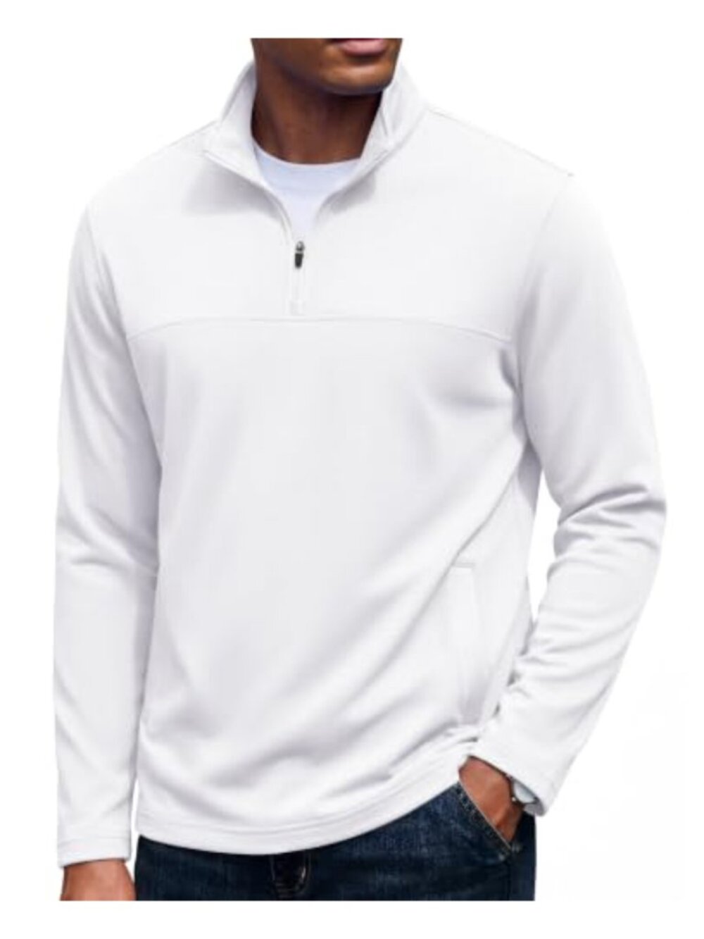 Quarter Zip Fleece Pullover Thermal Sweatshirt Mock Neck